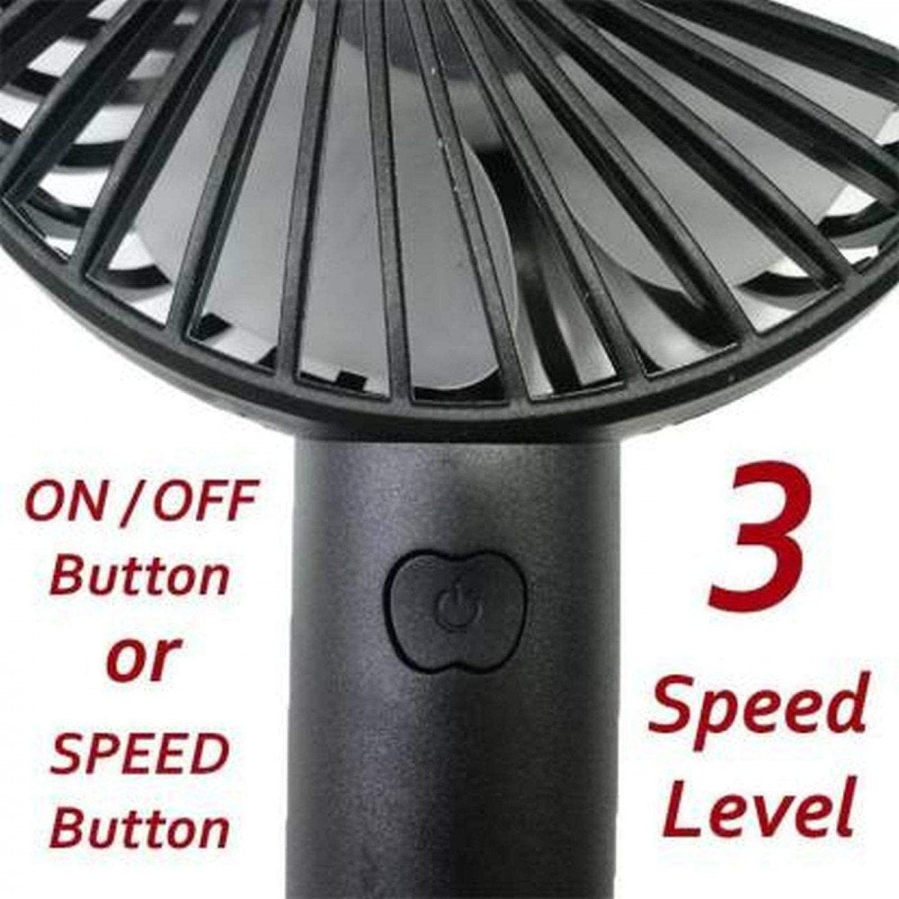 Portable Usb Rechargeable Handheld 3 Speed Strong Wind Electric Small Mini Cooling Fan