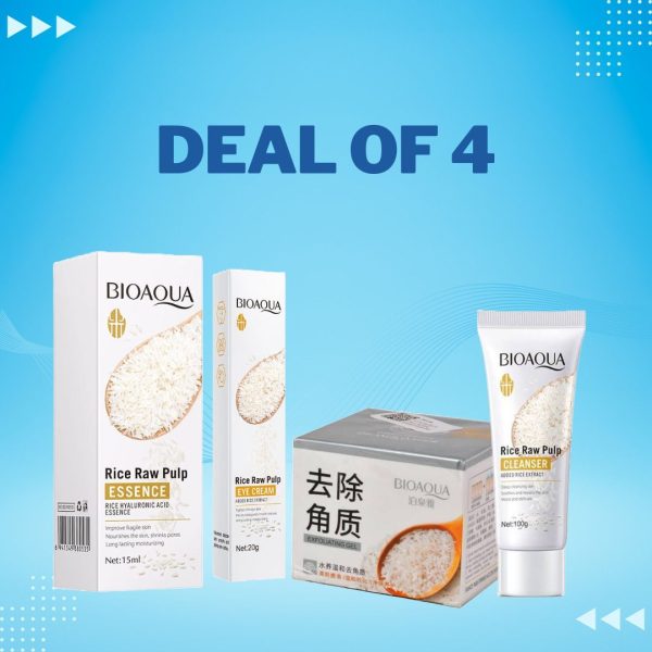 Bioaqua Rice Kit 4-in-1 Deal(Rice Cleanser+Rice Eye Cream+Rice Face Gel+Rice Serum)