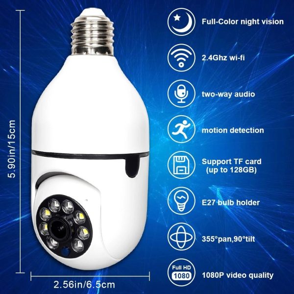 Cctv – 1080p Full Hd Cctv Camera -cctv Camera Wifi – Wifi Smart Camera – Wifi Camera -home Security Camera – Smart Camera Wifi – Cctv Wifi – Wifi Camera Bulb Socket – Security Camera For Home Wifi – Camera Cctv – Security Camera – Security Camera For Home