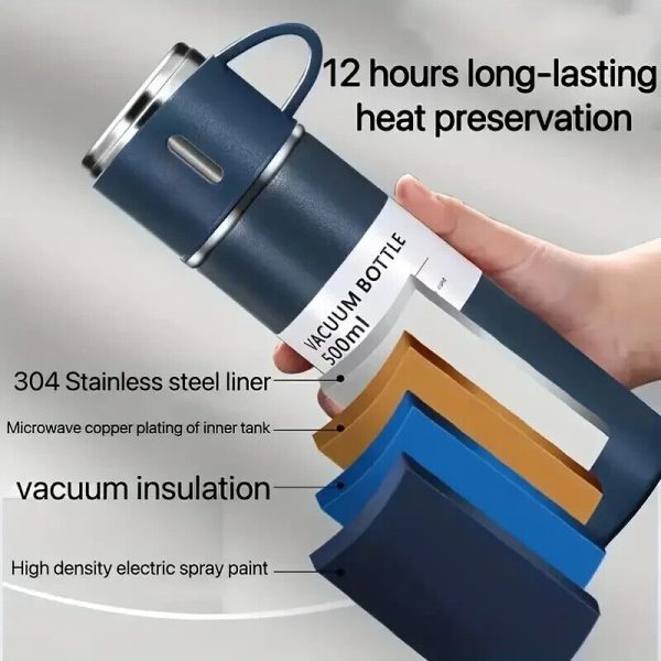 Stainless Steel 500ml Hot & Cool Water Bottle (500 Ml) (random Color)